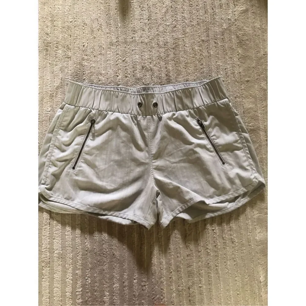 ATHLETA Sway Shorts, Drawstring Waist, Zipper Pockets, Size S